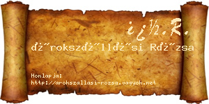 Árokszállási Rózsa névjegykártya