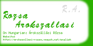 rozsa arokszallasi business card