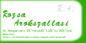 rozsa arokszallasi business card